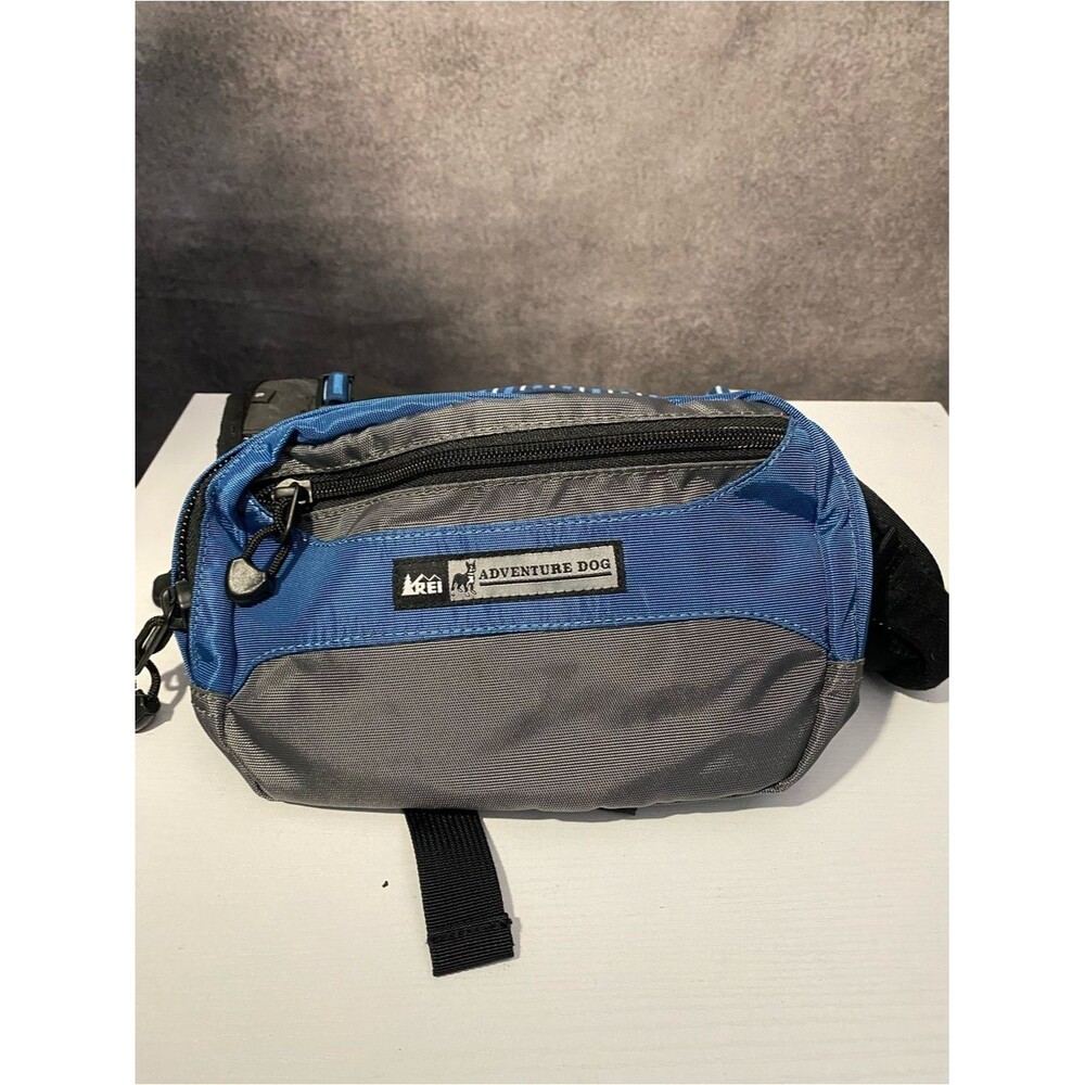REI Co-op Adventure Dog Backpack Saddlebags Hiking Camping Harness Blue Small